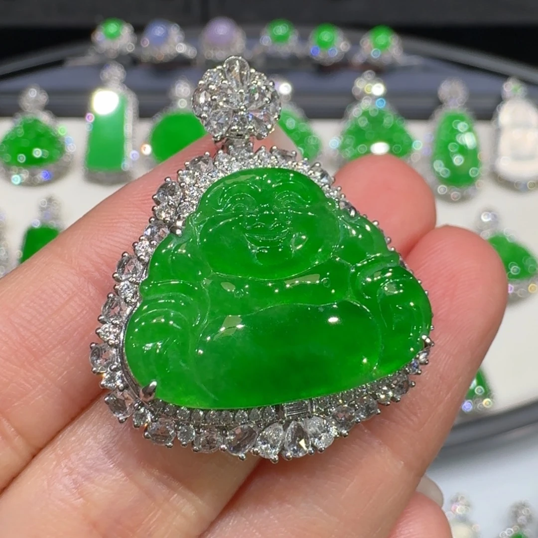 翡翠18K金镶嵌颈饰收到货48小时鉴赏期