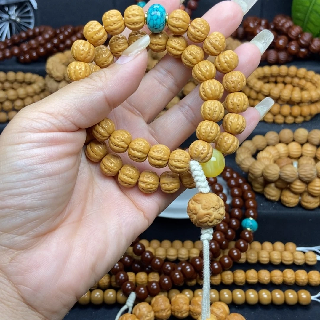 猴头核桃手串世***锁小肉筋八棱手持