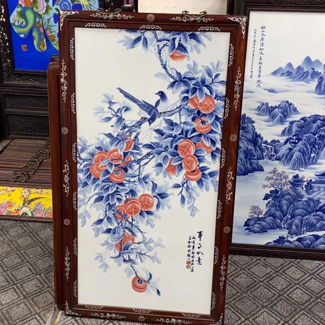 瓷片1.2*66*1景德镇瓷板画柴窑烧制