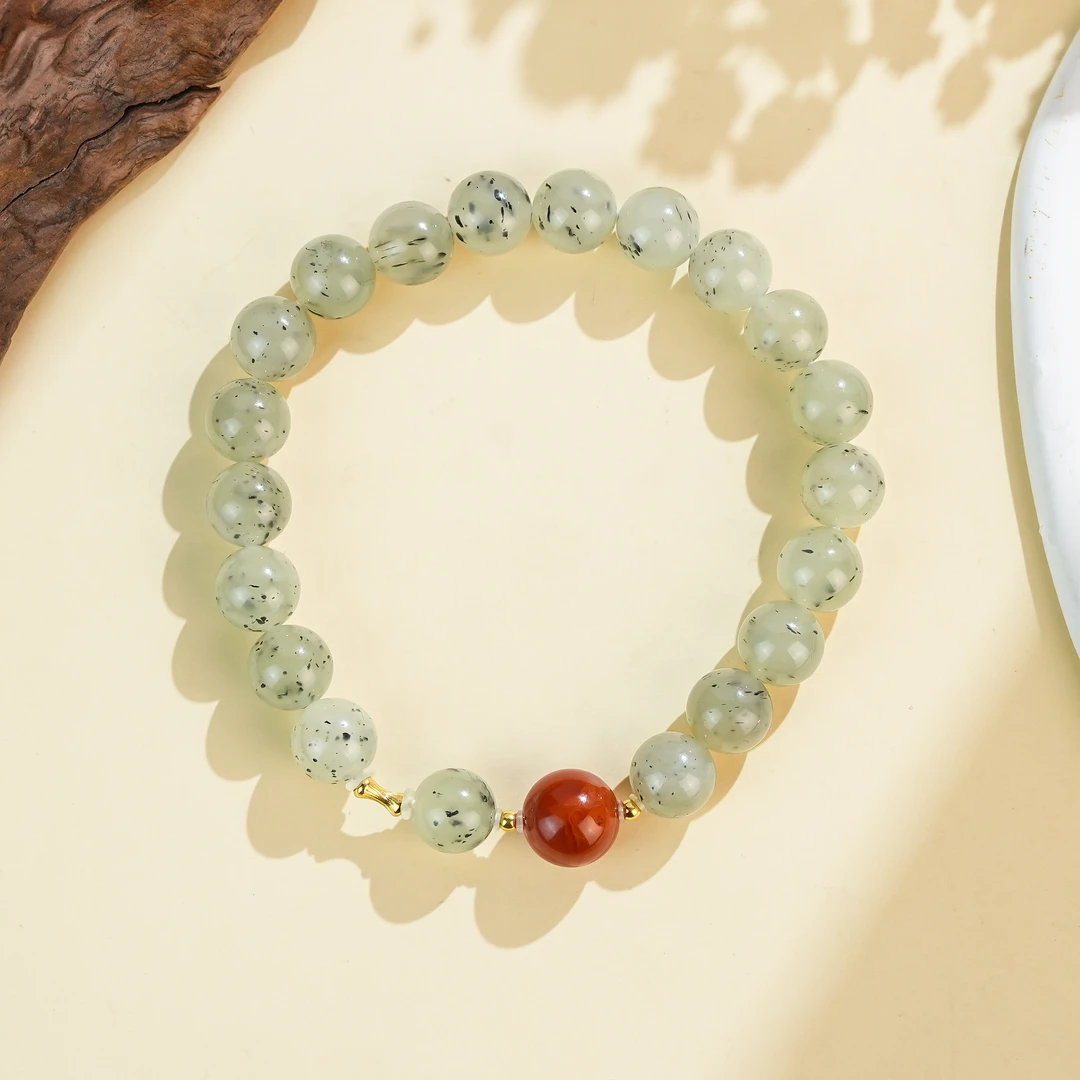 周西西精美18K点墨南红路路通手串8mm气质百搭多样性发货20298