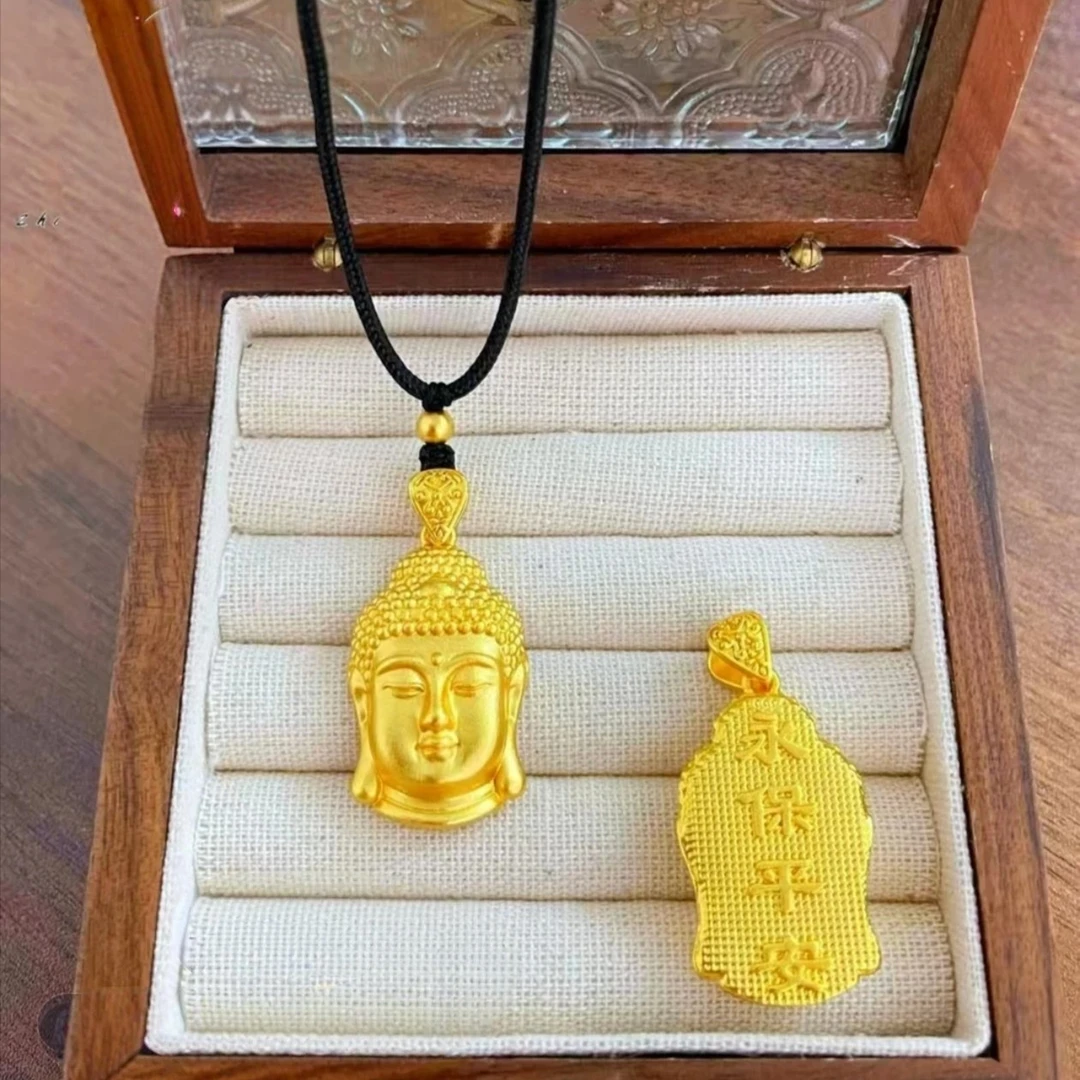 合金吊坠 实心佛头项坠，复古百搭轻奢时尚