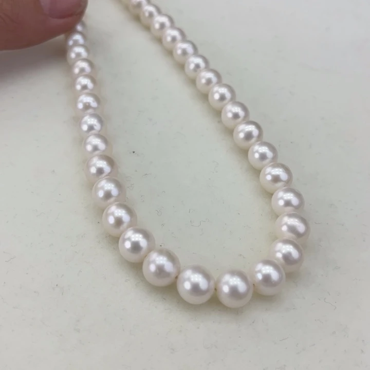 淡水珍珠颈饰银S925镶嵌卡8高品