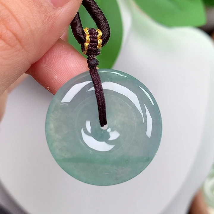 翡翠未镶嵌颈饰平安扣 27.2x5.7mm
