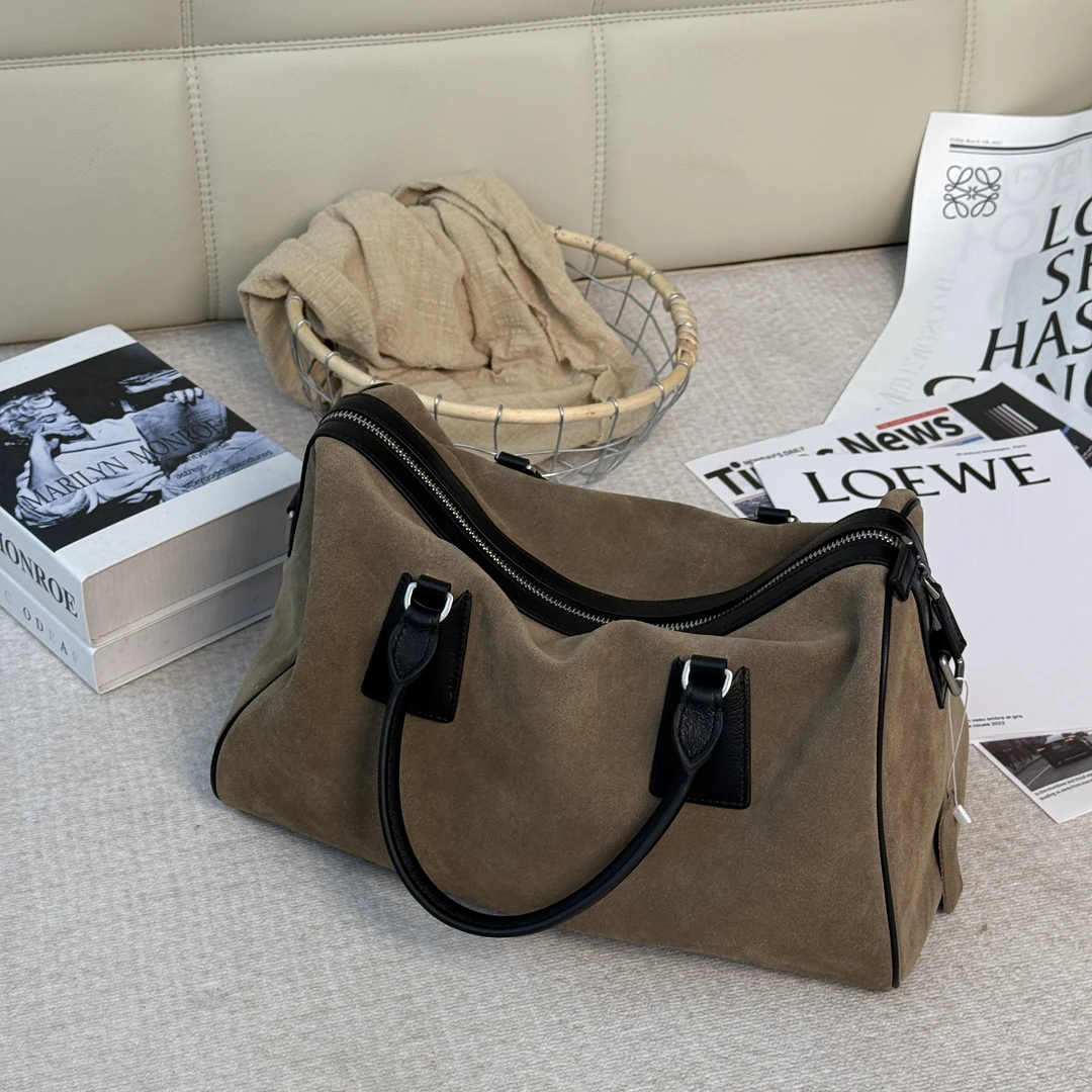 D0250 硬货哥女士复古磨砂牛皮大容量松弛感手提单肩斜挎包