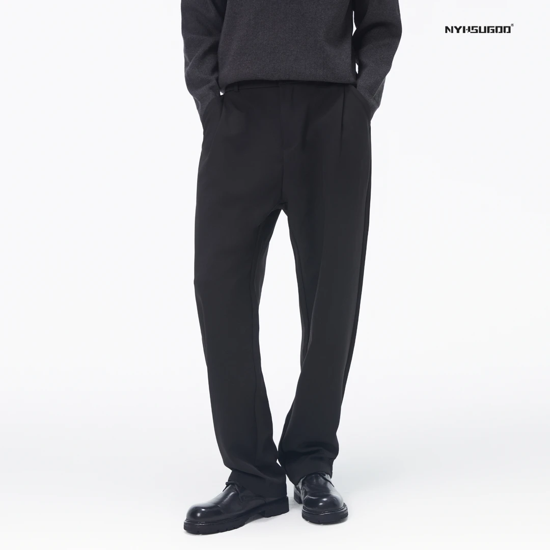 NYHSUGOO/南乙N3086秋季新款男士垂感休闲西裤直筒百搭气质长裤