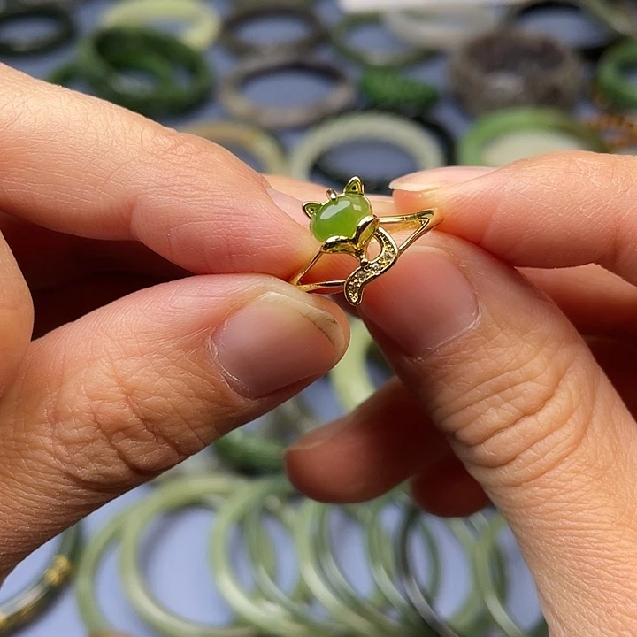 和田玉（碧玉）合金戒指