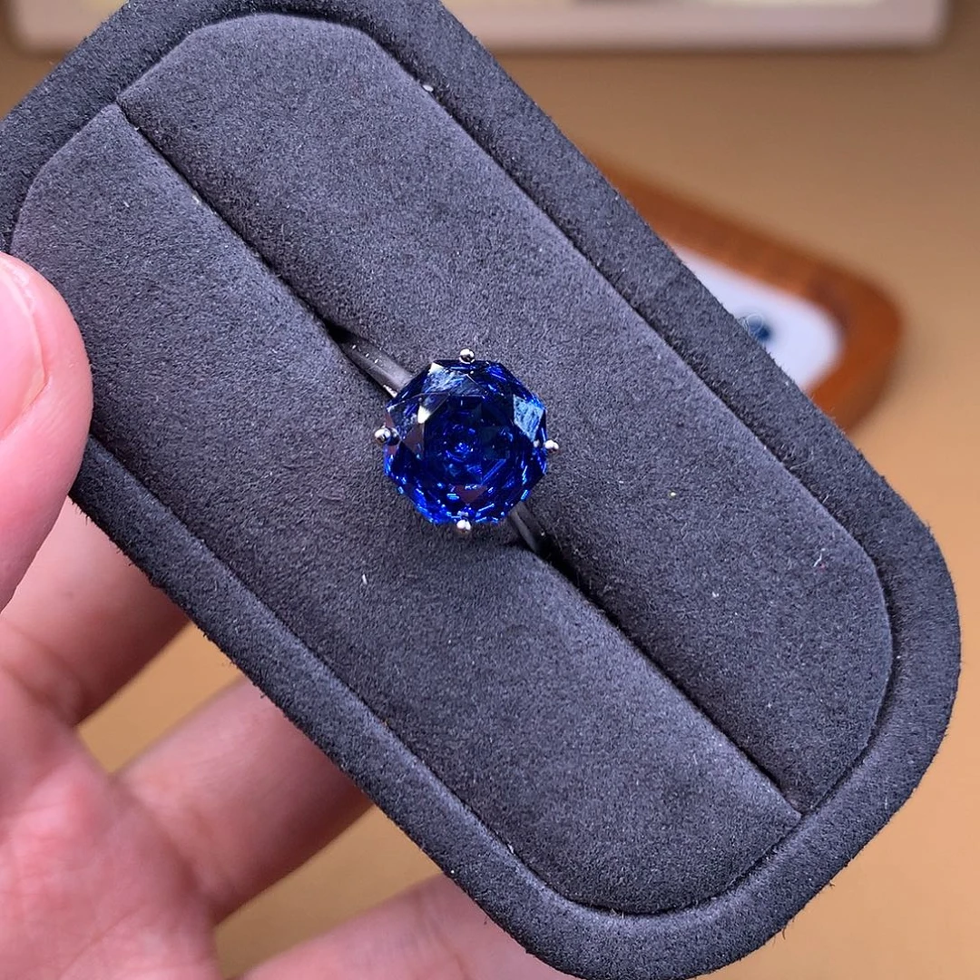 戒指托帕石银S925镶嵌