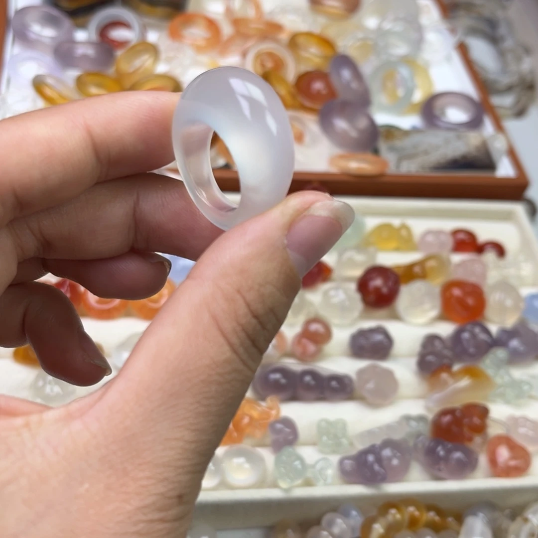 玛瑙/玉髓合金戒指直径17.2