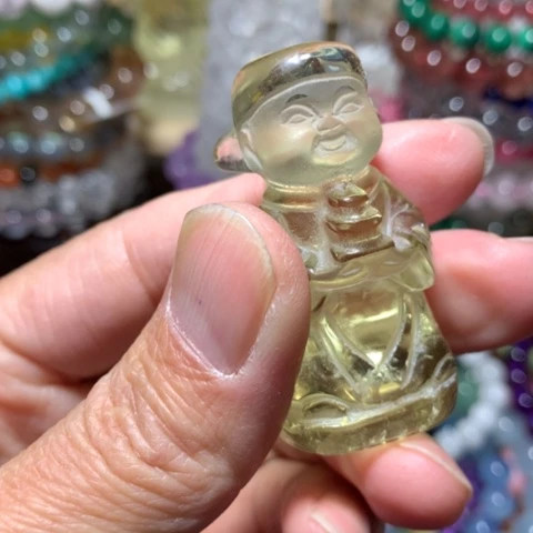 水晶摆件未镶嵌墙****花财神摆件