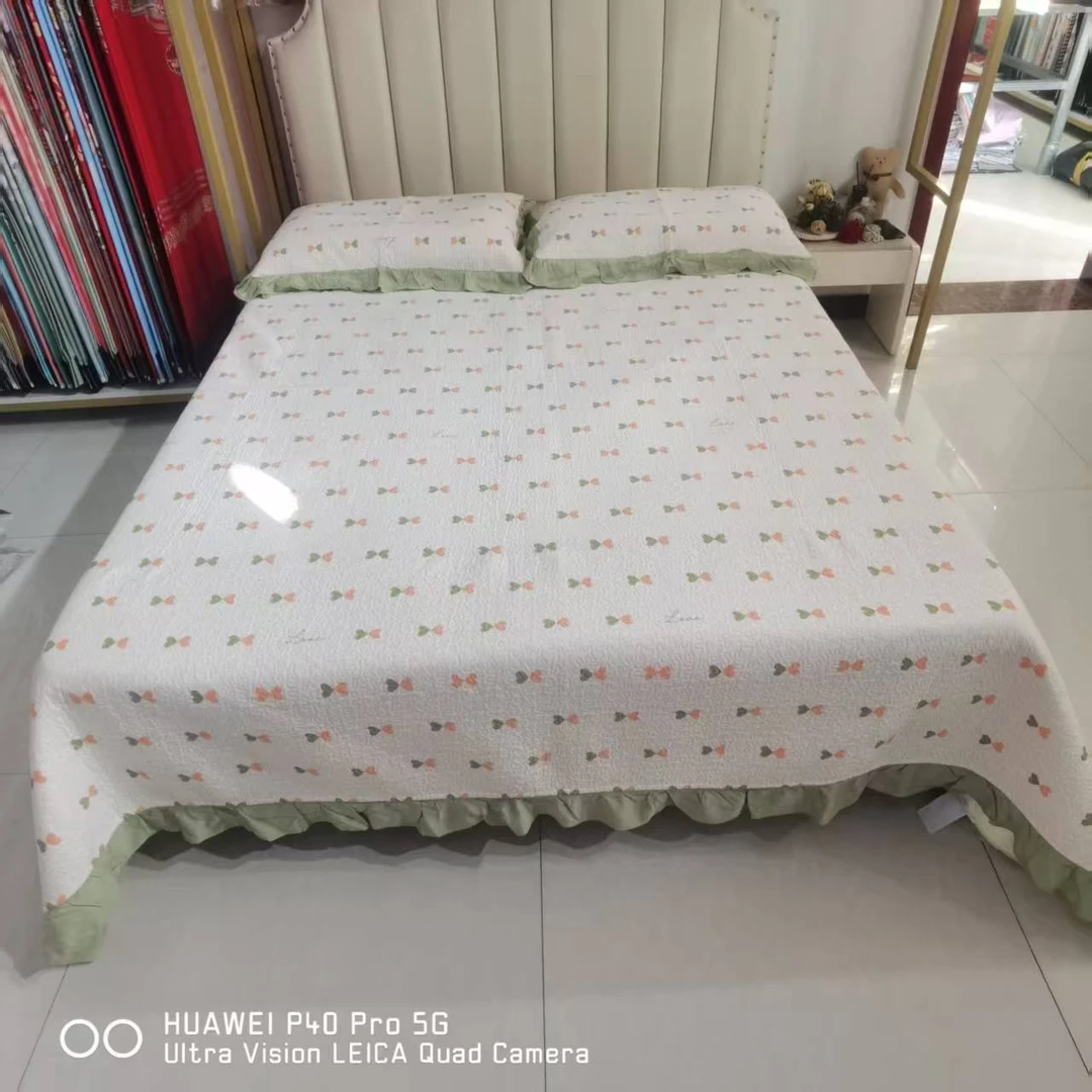 云小棉床盖三件套吸汗透气亲肤小清新绗缝