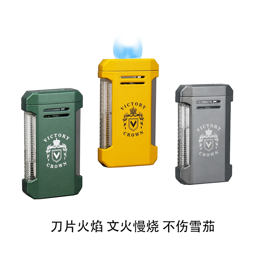 男士高端雪茄打火机金属充气超薄扁火高颜值创意雪茄专用新款礼盒