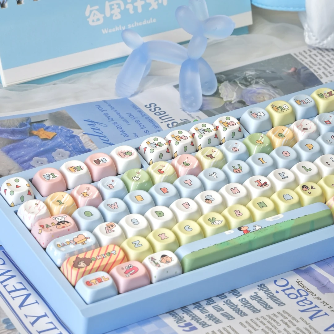 moa蜡笔小新键帽女生键帽圆润可爱奶呼呼键盘帽机械键帽动漫键帽