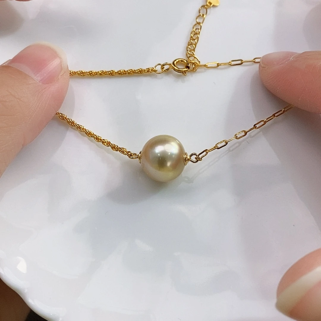 银S925镶嵌澳白干枯玫瑰手链海水珍珠