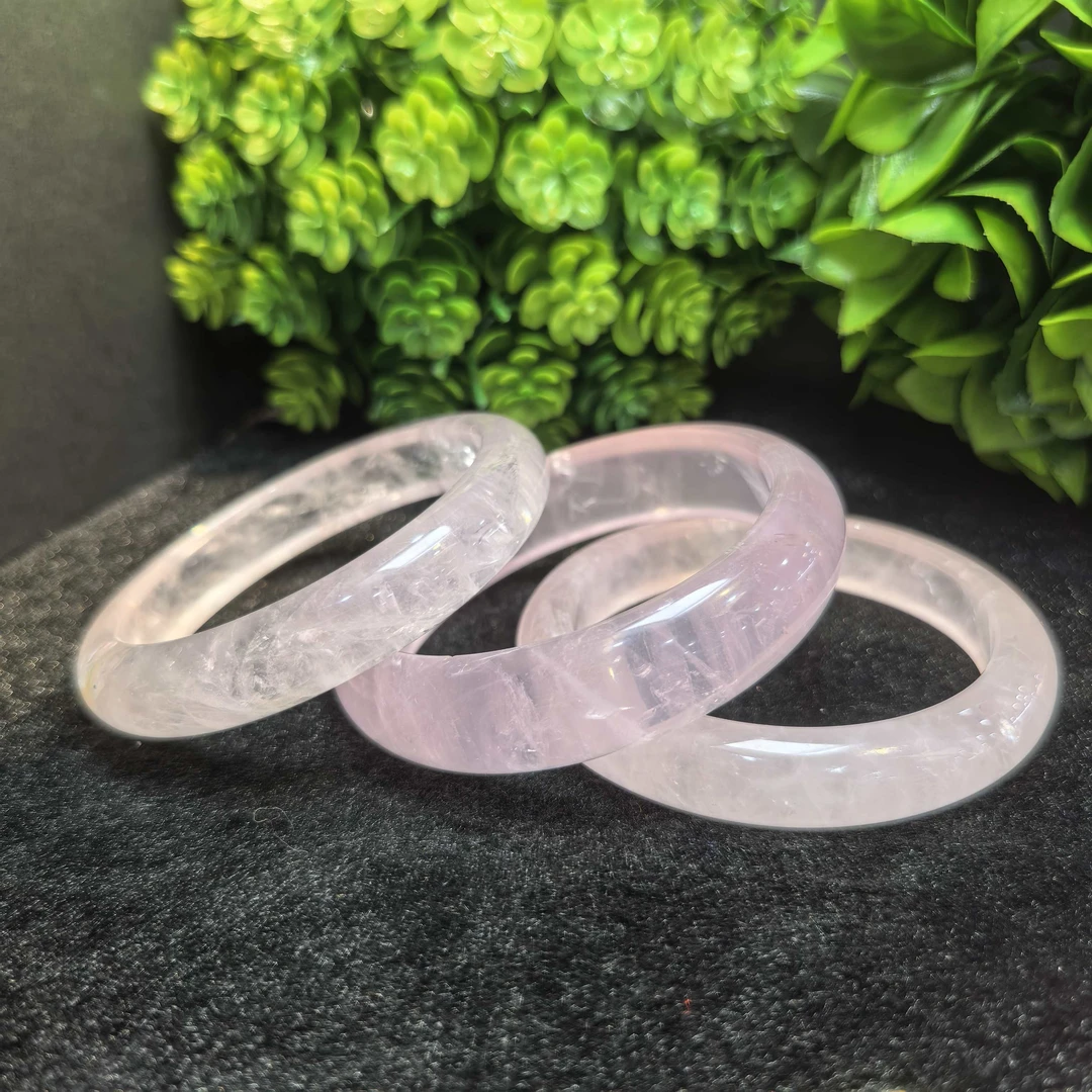 江德洋珠宝C10047冰花芙蓉晶粉水晶手镯-配盒-多样性发货只发一件