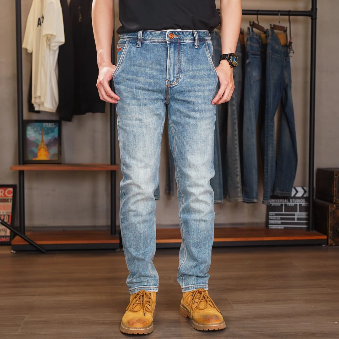 DH8991牛仔裤微弹修身小直筒手擦水洗夏季中弹力小直筒春夏简约