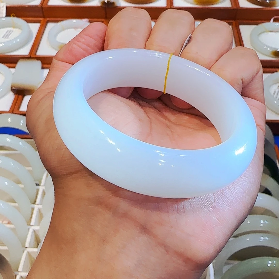 和田玉手镯未镶嵌新疆轮胎羊脂白玉54 55 56