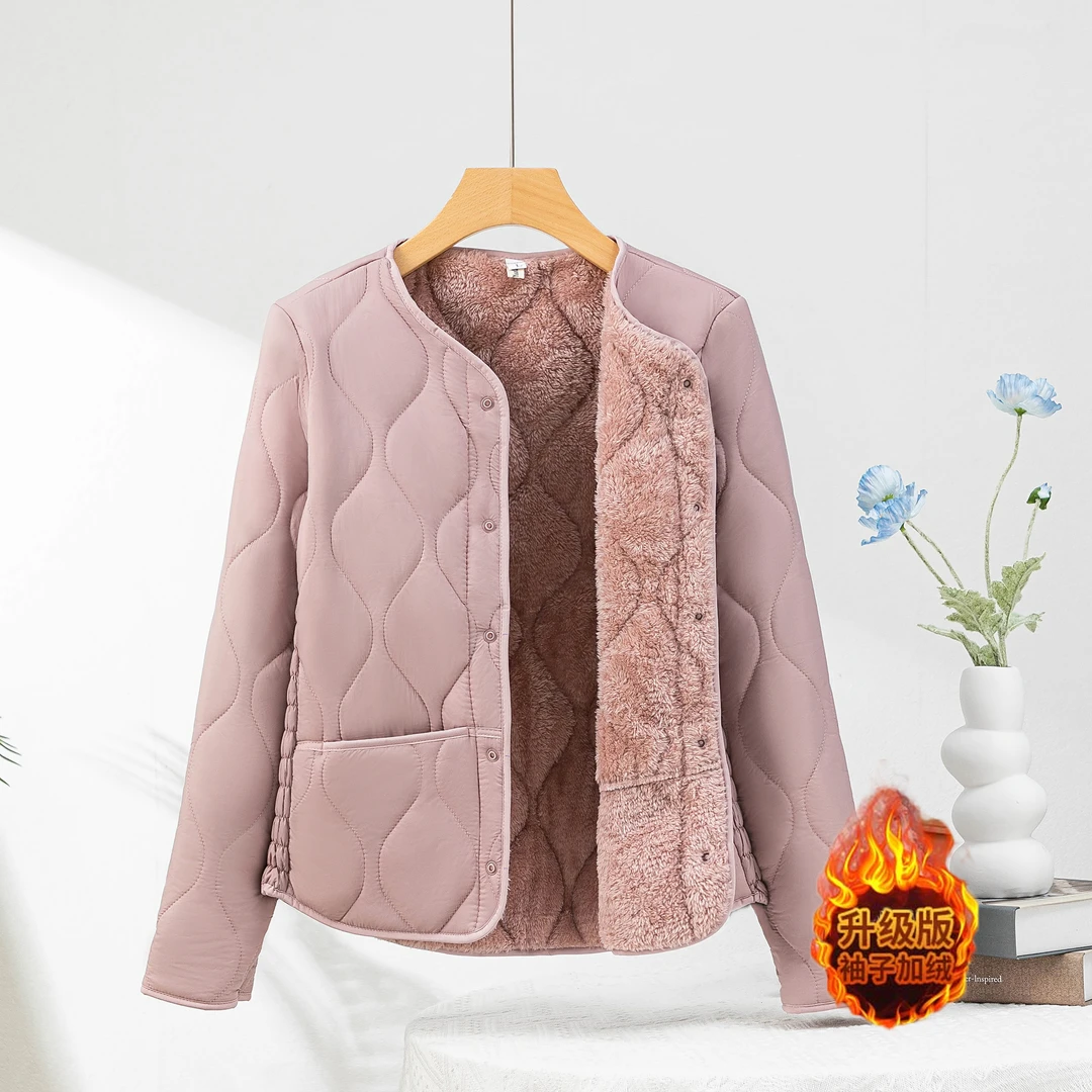 2025新款女士棉服保暖加绒加厚修身内胆短款秋冬中老年棉袄外套