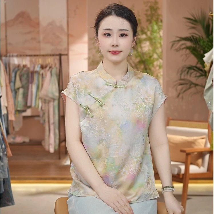 《 雨巷丁香-短袖》新中式提花国风时尚休闲防晒透气短袖衬衫
