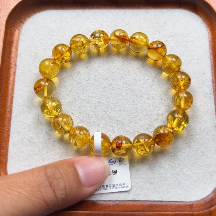 琥珀未镶嵌珠宝奇石M192号9.5+花珀