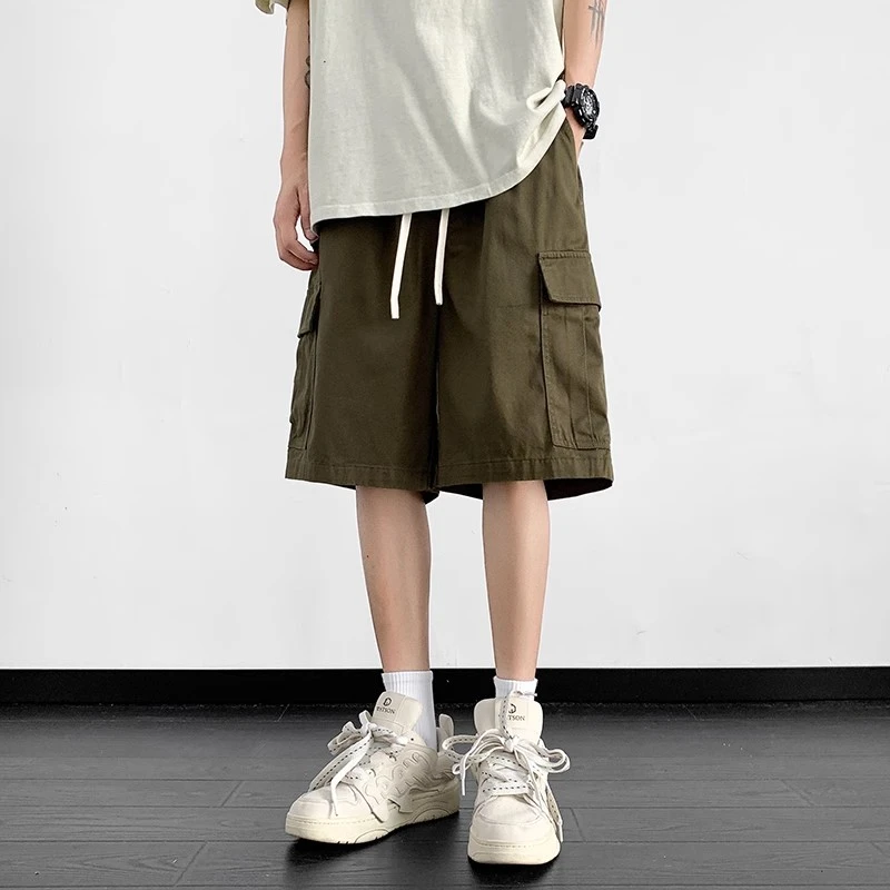 短裤男士夏季潮流美式军绿色工装裤薄款宽松五分裤休闲裤直筒裤子