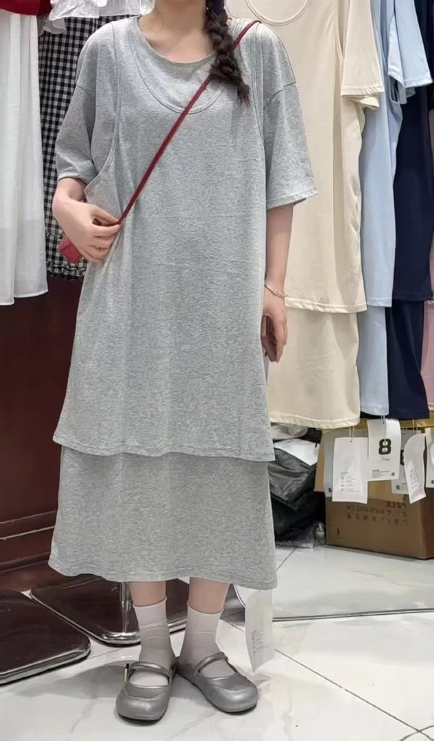 大脸慧推荐款 A8#5158#假两件裙子 FL