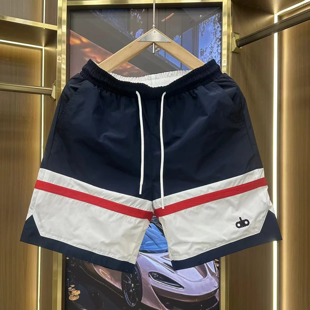 欧货轻奢男士拼接速干字母潮流休闲短裤男款裤子夏季潮牌2025