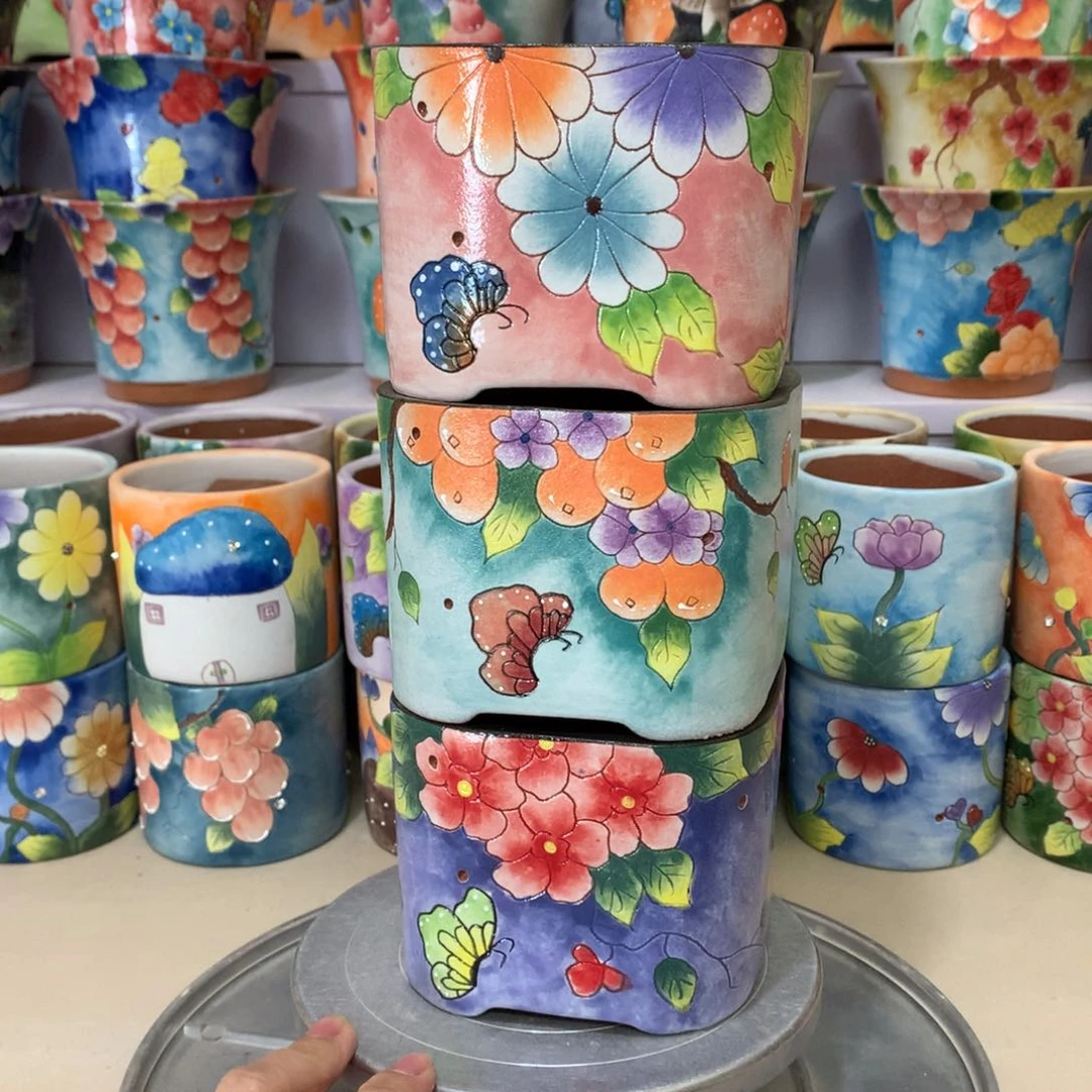福利花盆，手绘花盆