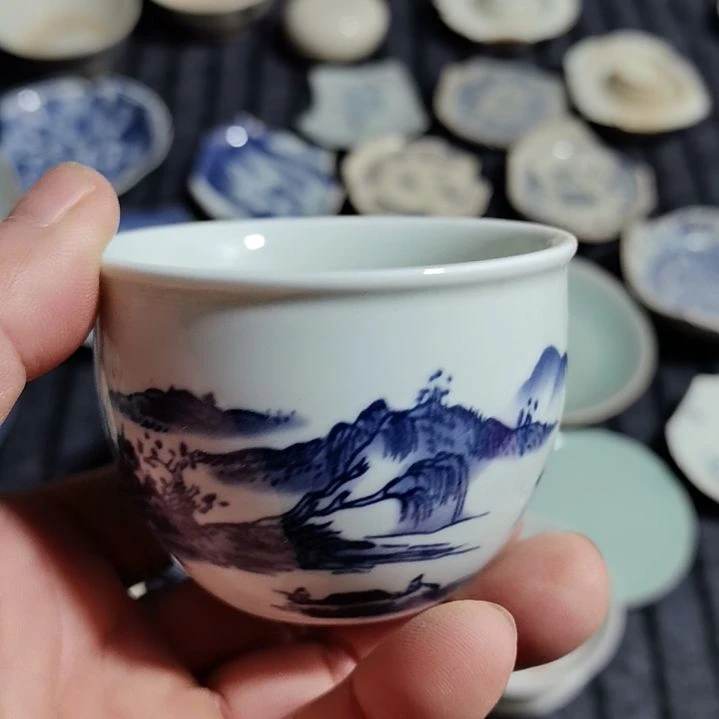 瓷片青花影青杯垫标夲