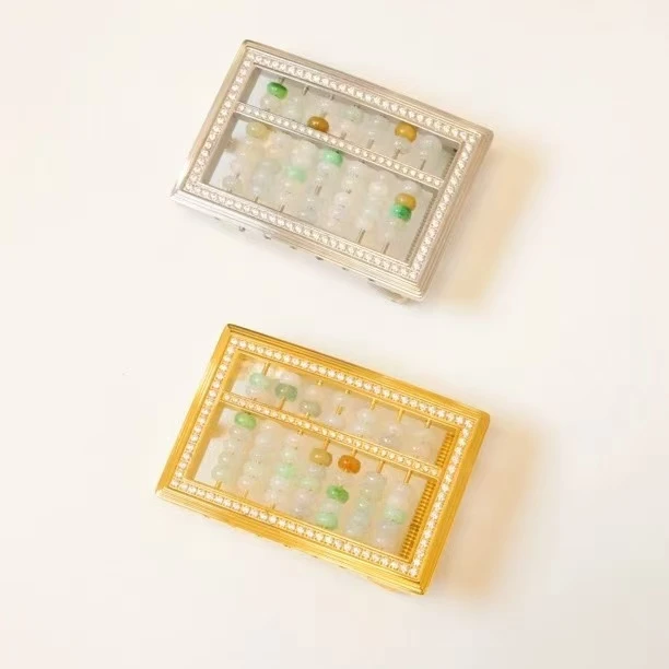 金算盘皮带扣3.8宽打眼镶钻轻奢百搭时尚精美男士金色皮带头扣头