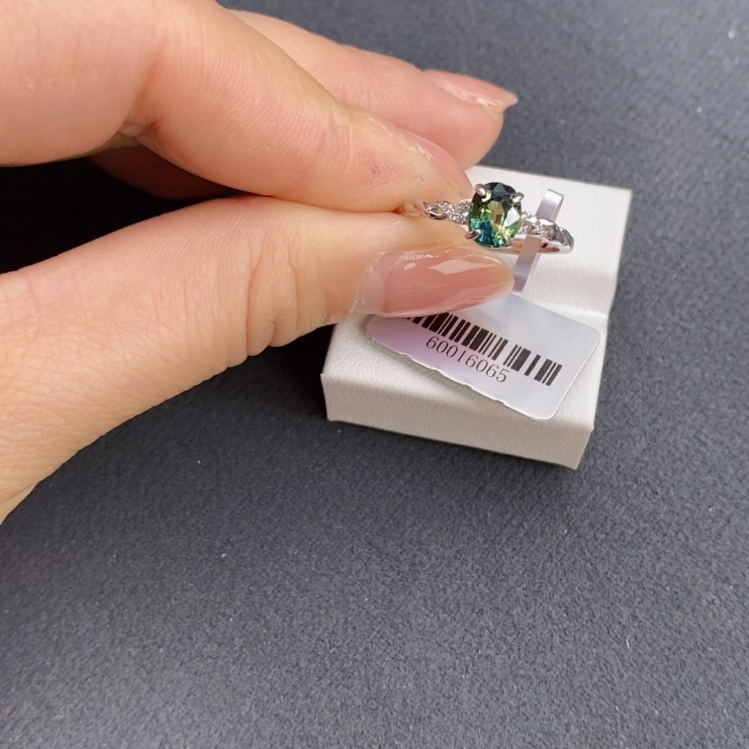 蓝宝石戒指银S925镶嵌