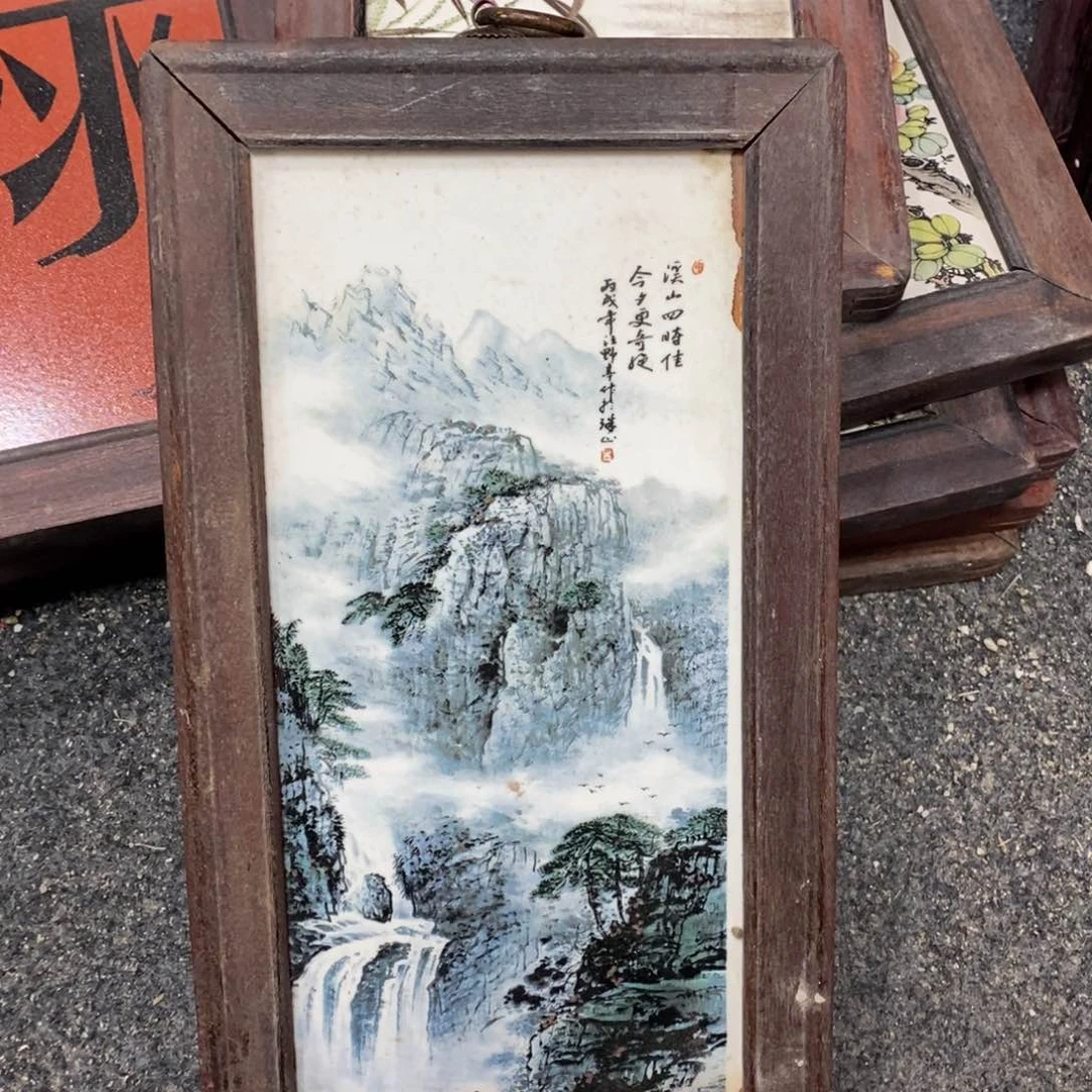 瓷片28*16*1景德镇瓷板画柴窑烧制