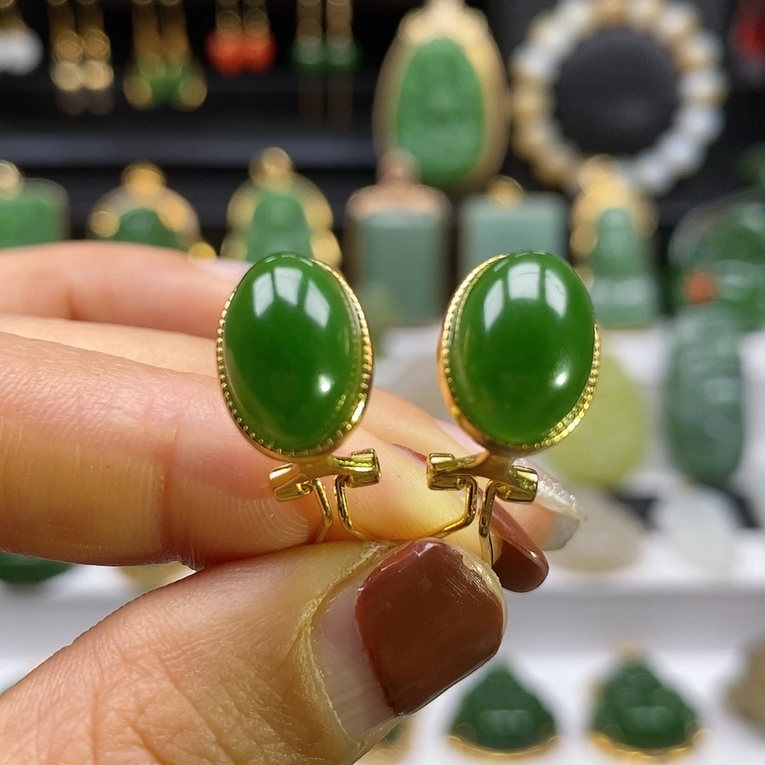 和田玉颈饰银S925镶嵌