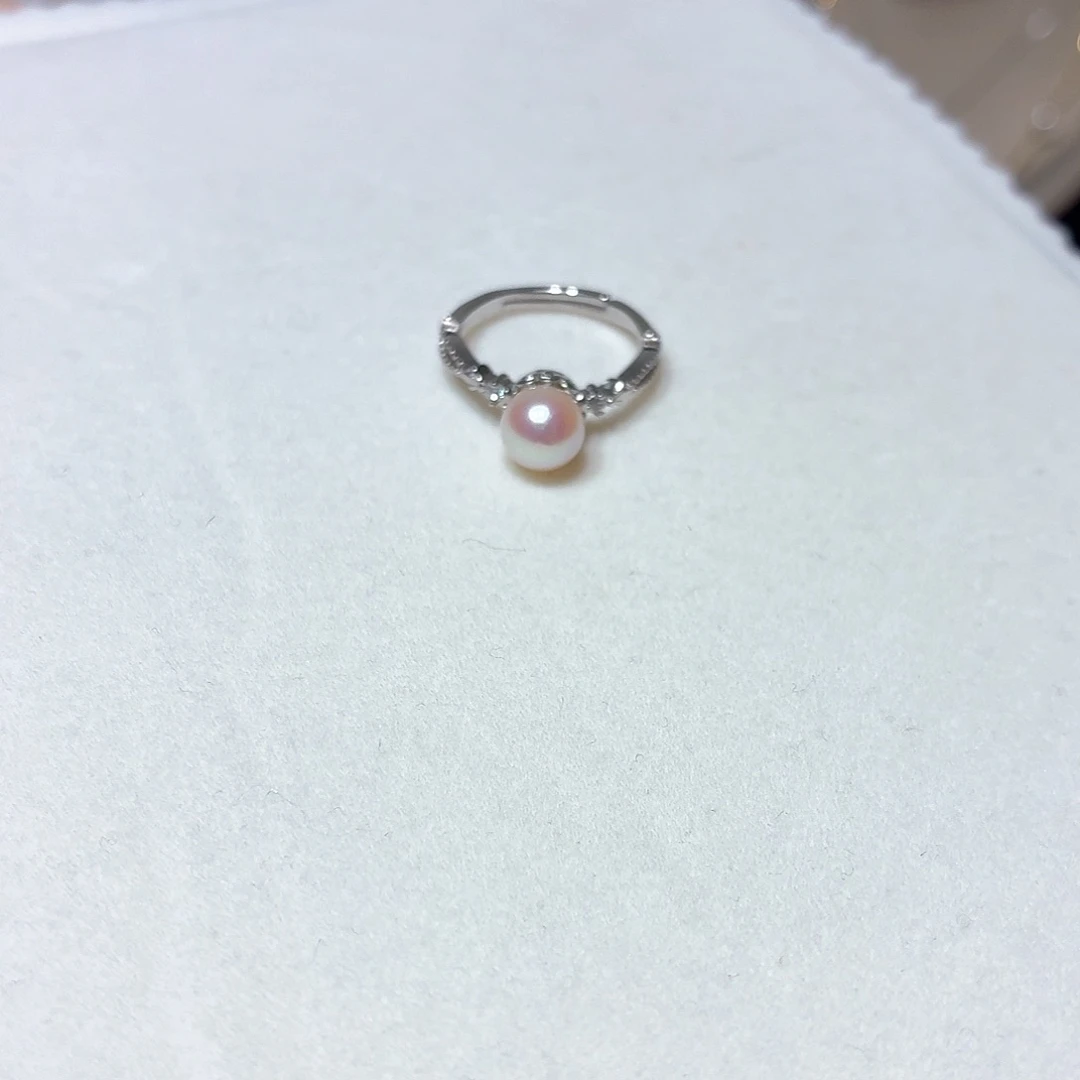 银S925镶嵌海水珍珠戒指