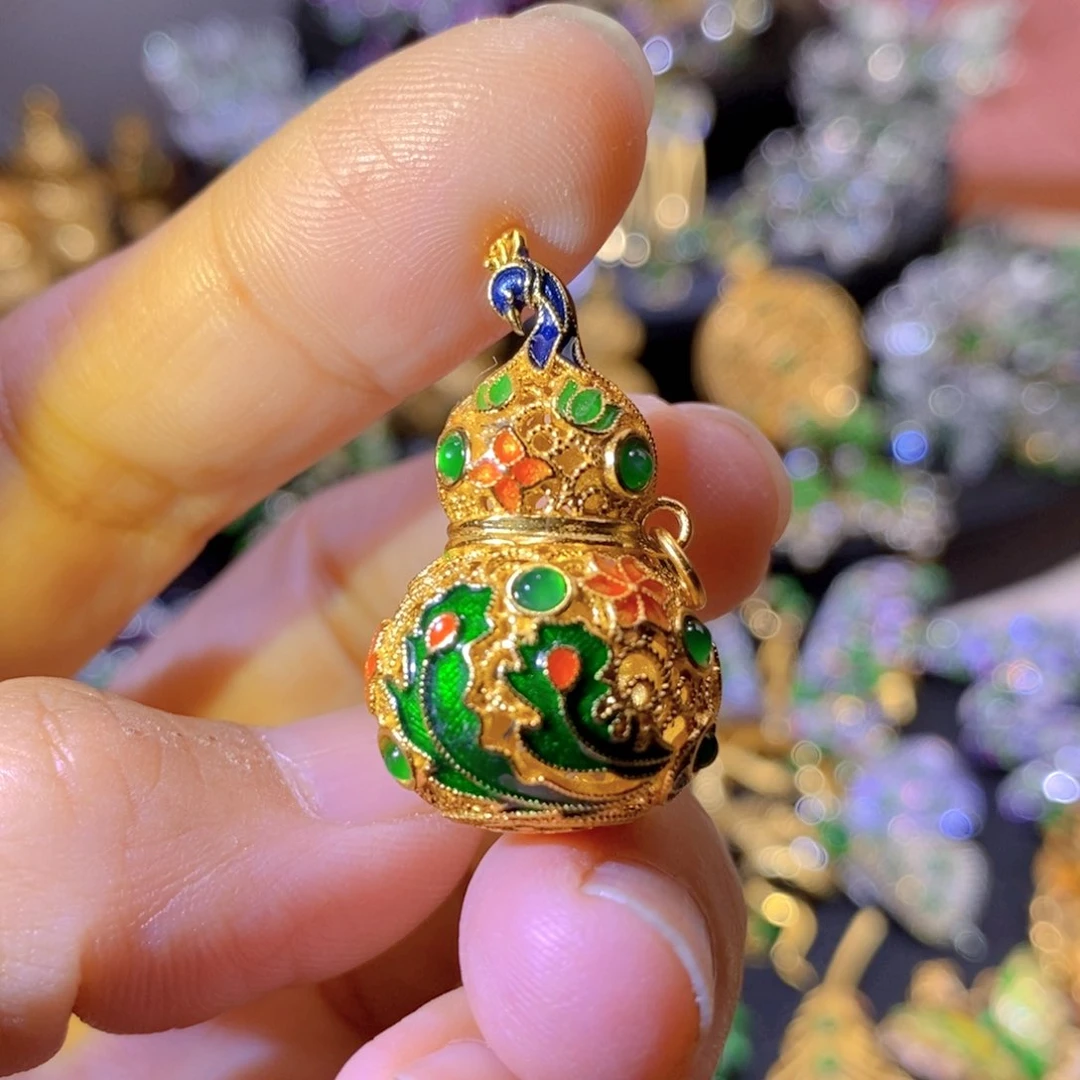 吊坠(不含链)银S925镶嵌翡翠