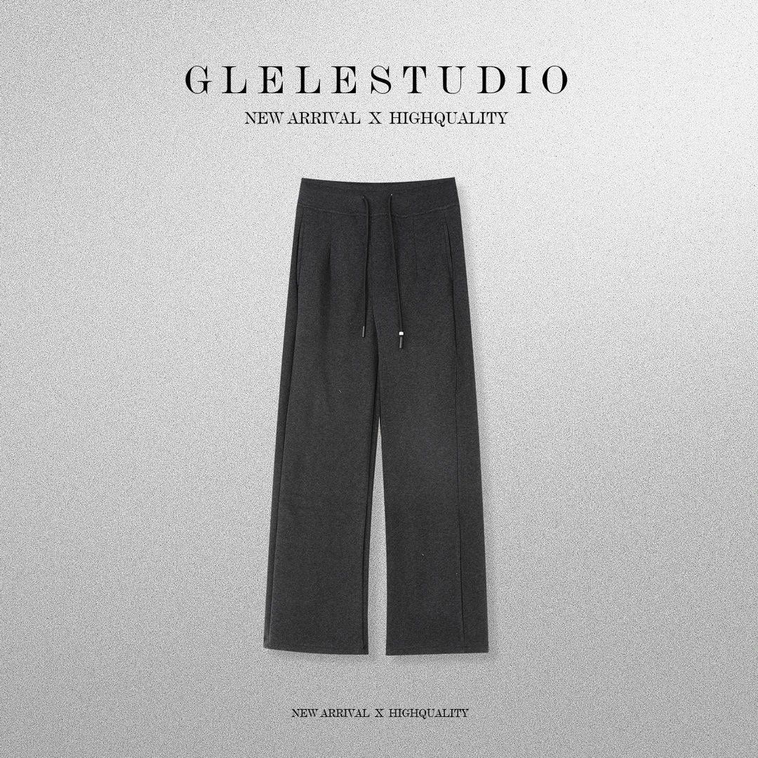 Glele私服「藏肉超模裤」555克亲肤舒适天丝绵羊毛直筒裤