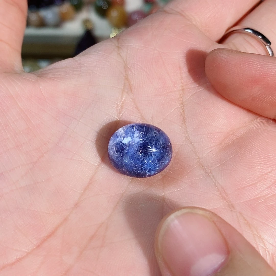 水晶珠宝半成品未镶嵌蓝发晶裸石