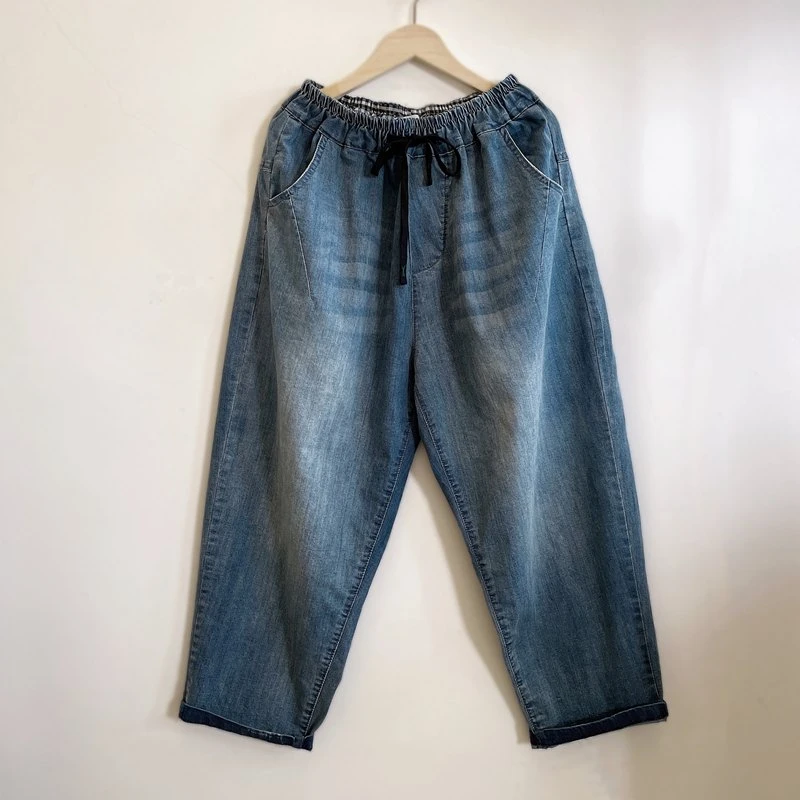 年轻中年妈妈装夏季显瘦不掉色弹力休闲牛仔裤2025新款YX105687