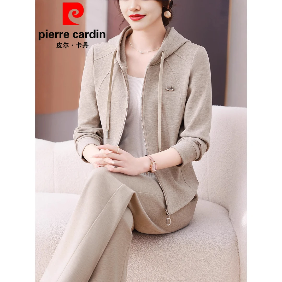 皮尔卡丹女士运动服套装秋装2025小个子妈妈春秋跑步卫衣两件套套