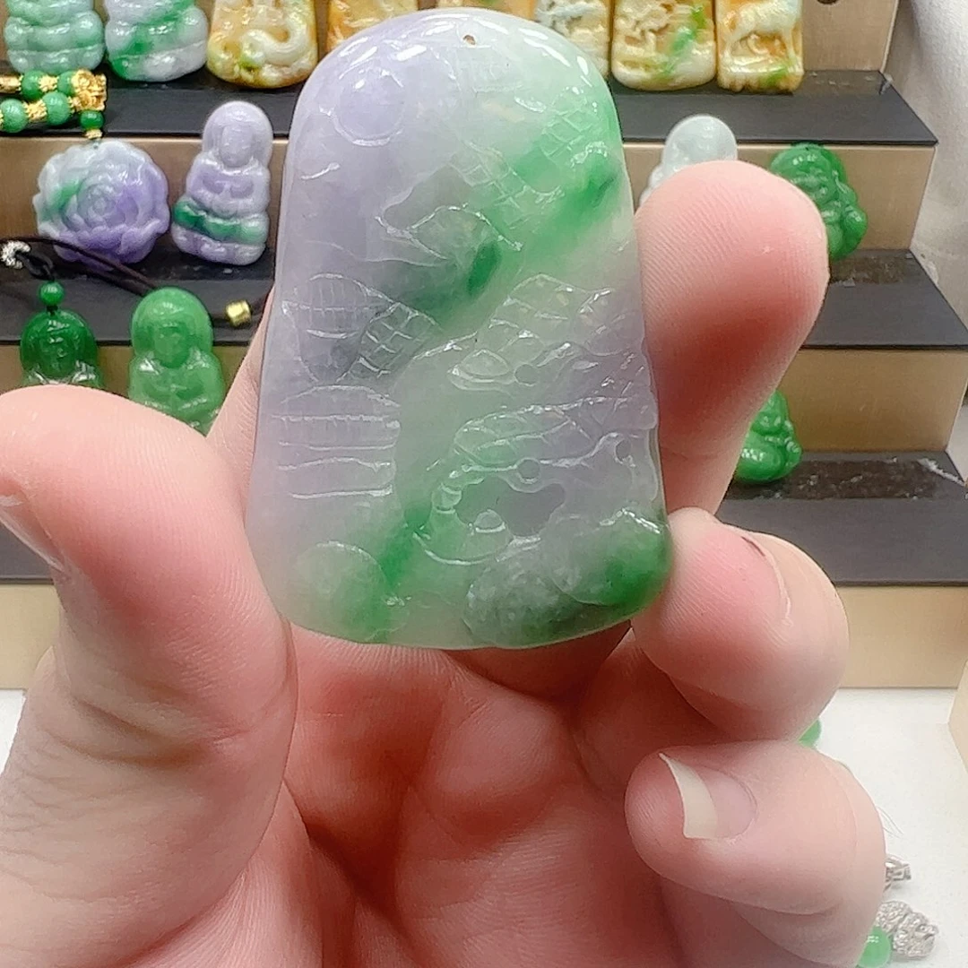 翡翠银S925镶嵌吊坠(赠链)