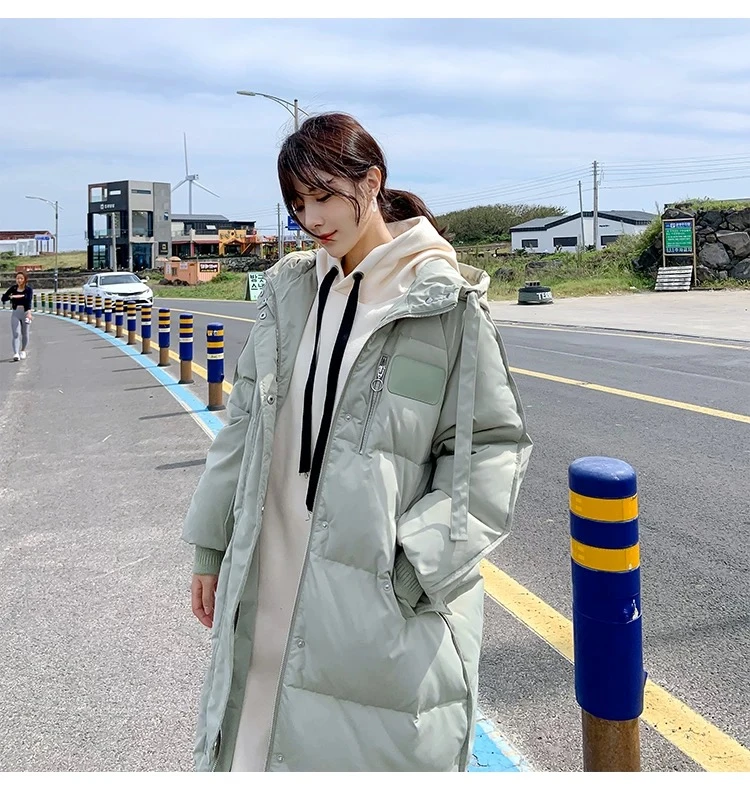 88190棉服女冬季新款2024高级感女韩系中长款过膝加厚棉袄外套