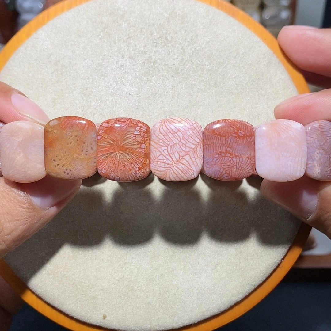 硅化珊瑚（珊瑚玉）手串未镶嵌凤尾20