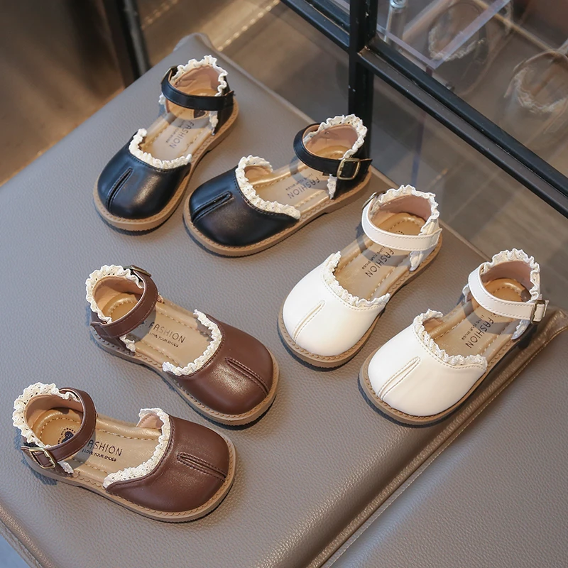 女童包头凉鞋夏季新款2025小女孩公主鞋洋气软底休闲透气小童皮鞋