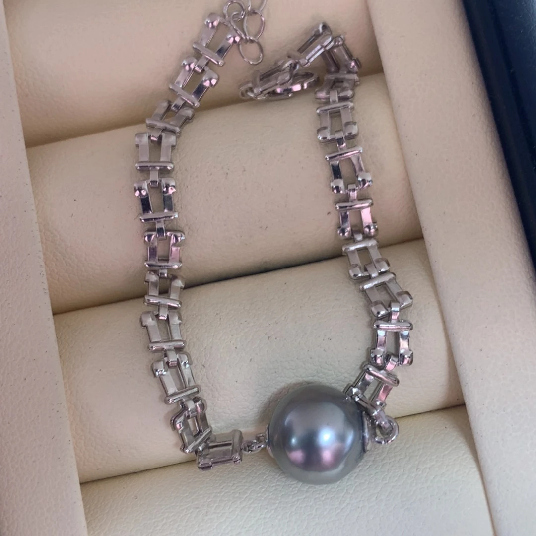 海水珍珠银S925镶嵌手绳