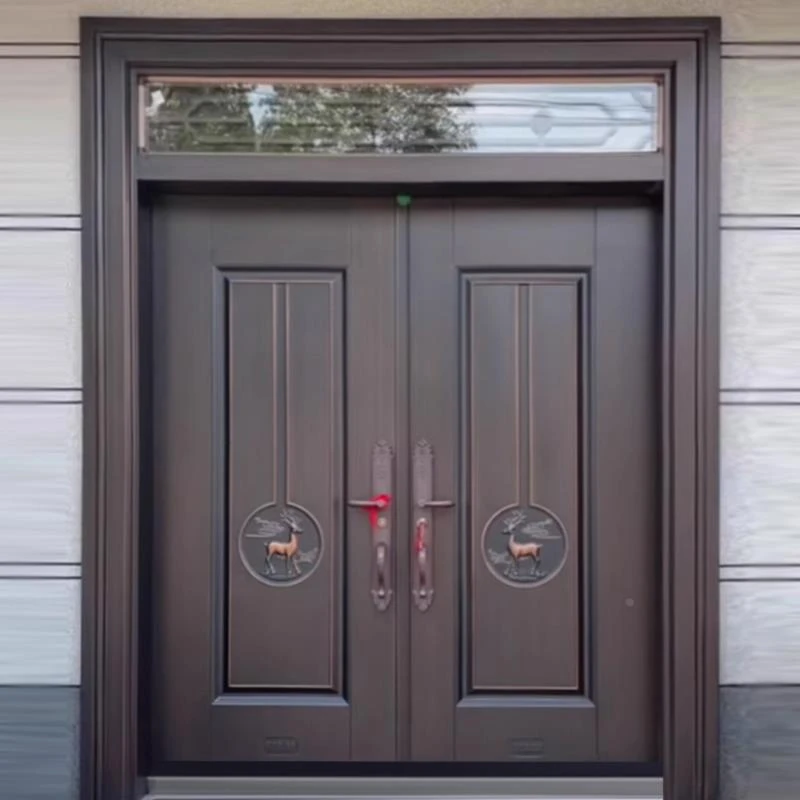 锌合金别墅大门双开门农村自建房进户门家用乡村庭院入户门防盗门