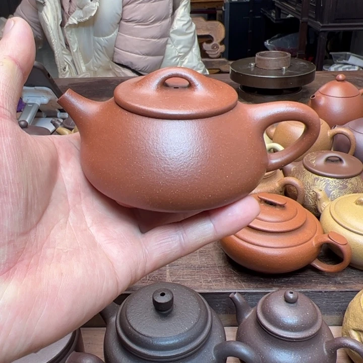 红泥茶壶红降坡泥半手精工制作满瓢200c c