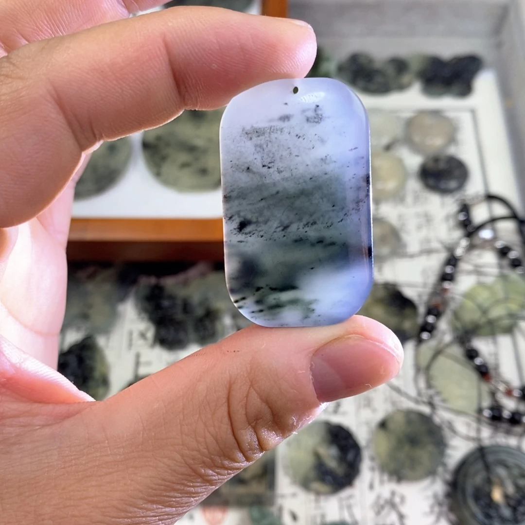 岫玉未镶嵌颈饰岫玉平安无事牌