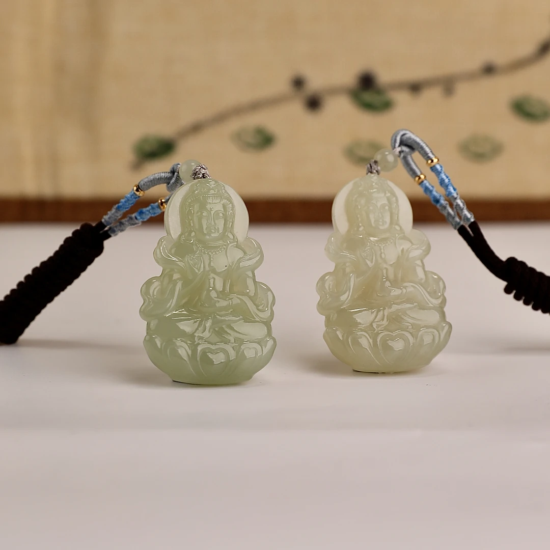 约31*50mm和田玉观音吊坠多样性发一