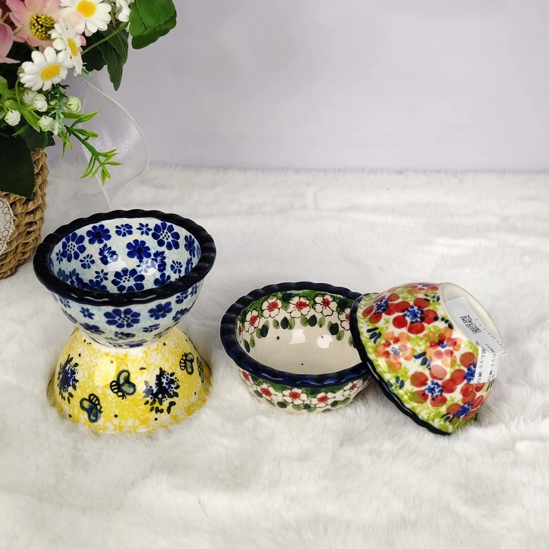新瓷新疆包邮【四色3.5寸果酱碗】手绘碗装防烫简约轻奢陶瓷