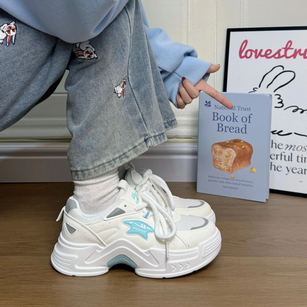 回力女鞋2025春季新款厚底百搭老爹鞋子女透气网面休闲运动鞋女款