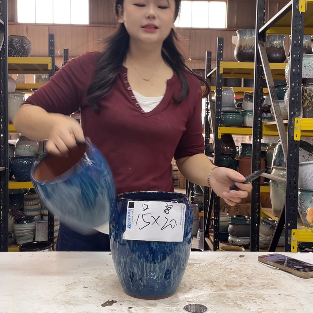 宜兴紫砂粗陶花盆